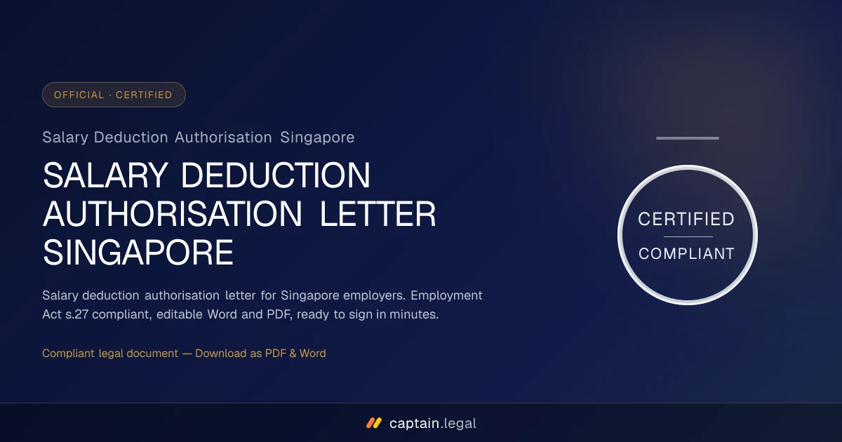 Salary Deduction Authorisation Singapore