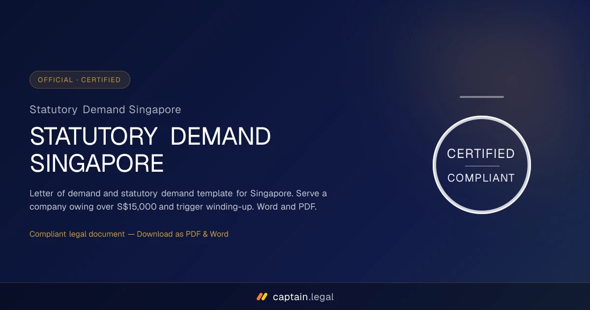 Statutory Demand Singapore