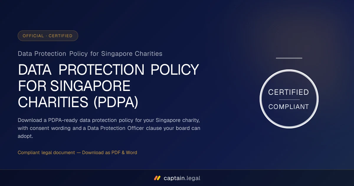 Data Protection Policy for Singapore Charities