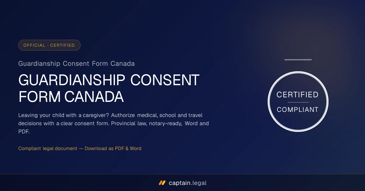 Guardianship Consent Form Canada