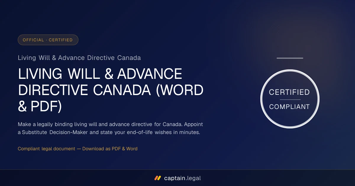 Living Will & Advance Directive Canada