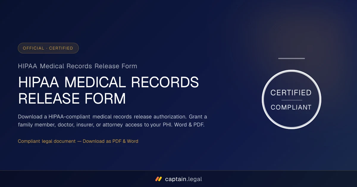 HIPAA Medical Records Release Form