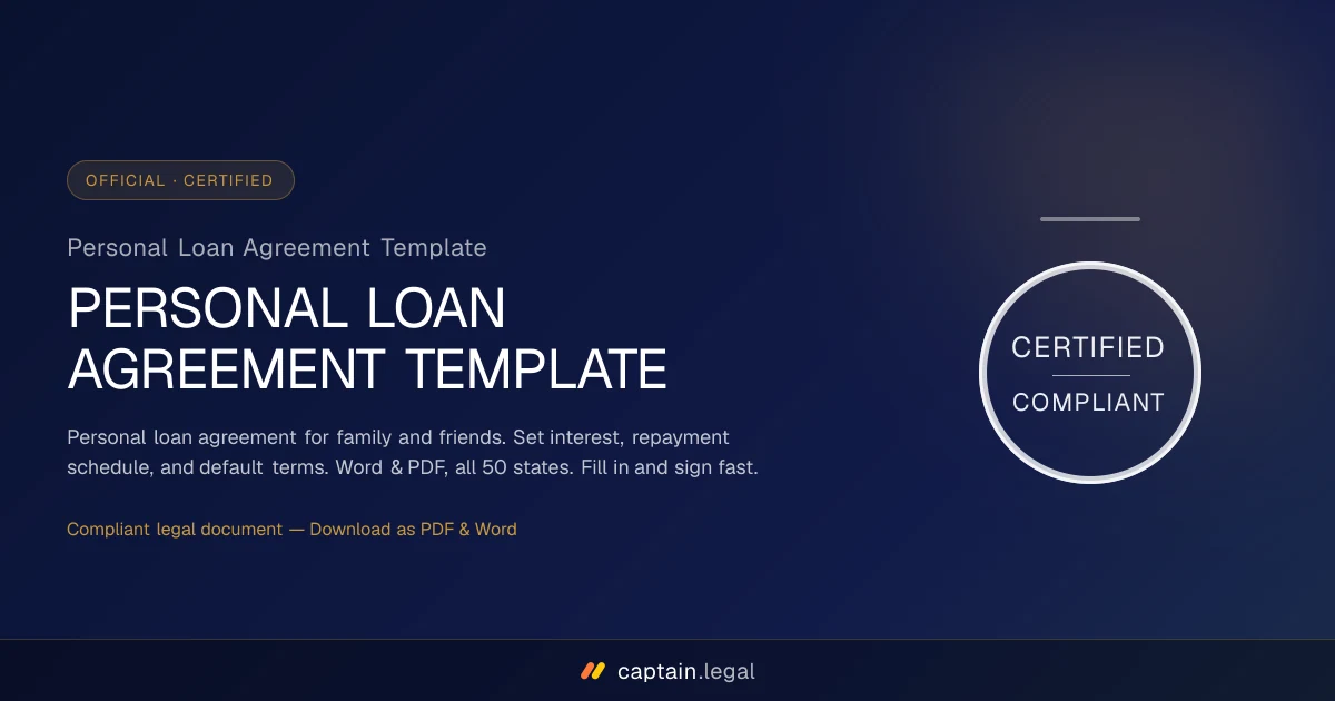 Personal Loan Agreement Template