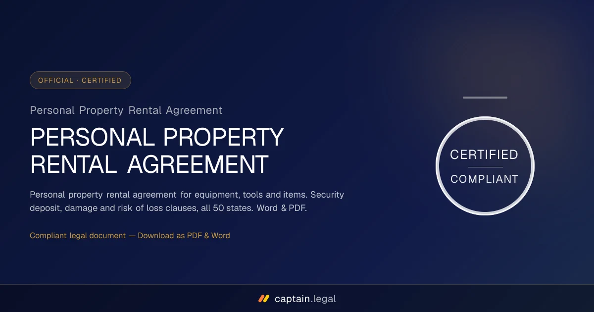 Personal Property Rental Agreement