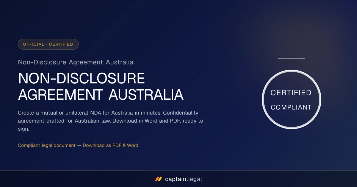 Non-Disclosure Agreement Australia
