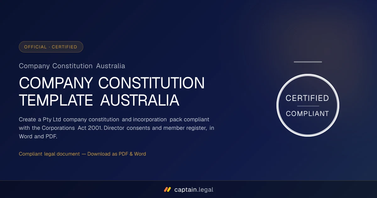 Company Constitution Australia