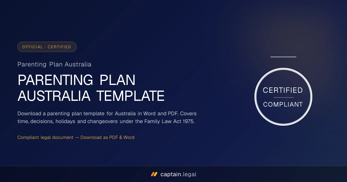 Parenting Plan Australia
