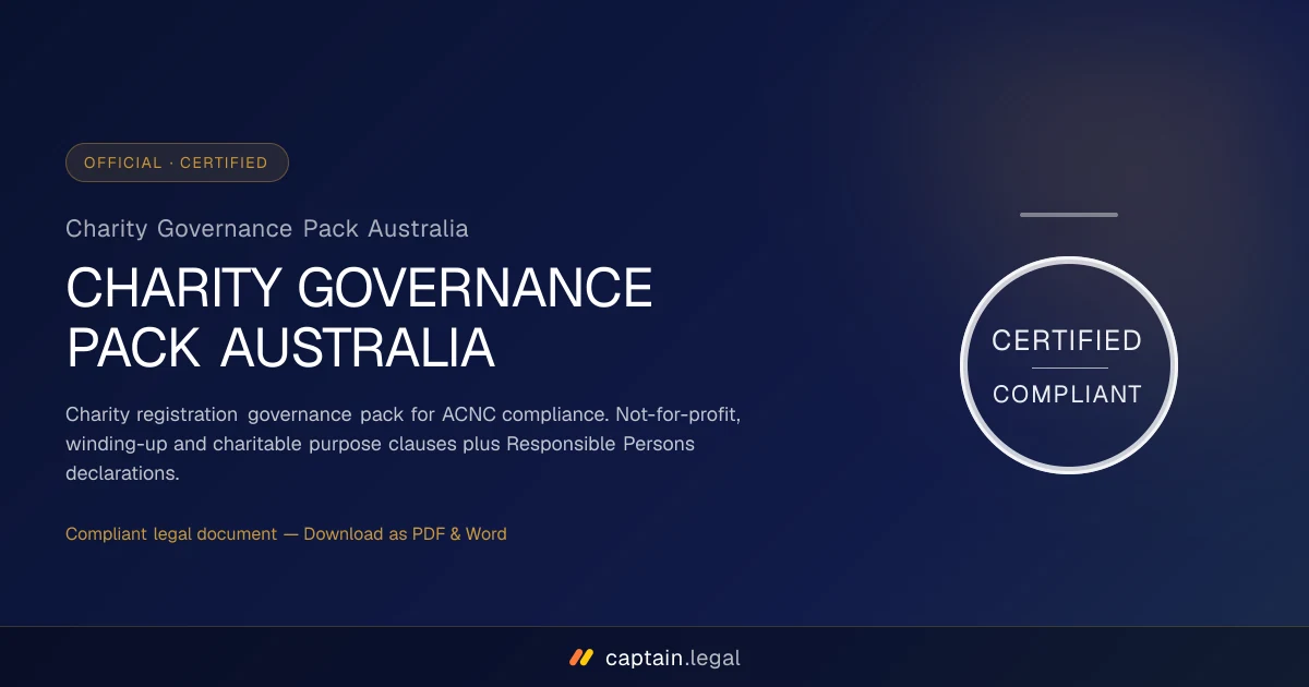 Charity Governance Pack Australia
