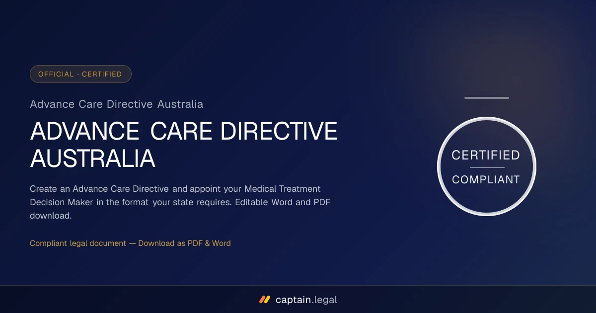 Advance Care Directive Australia