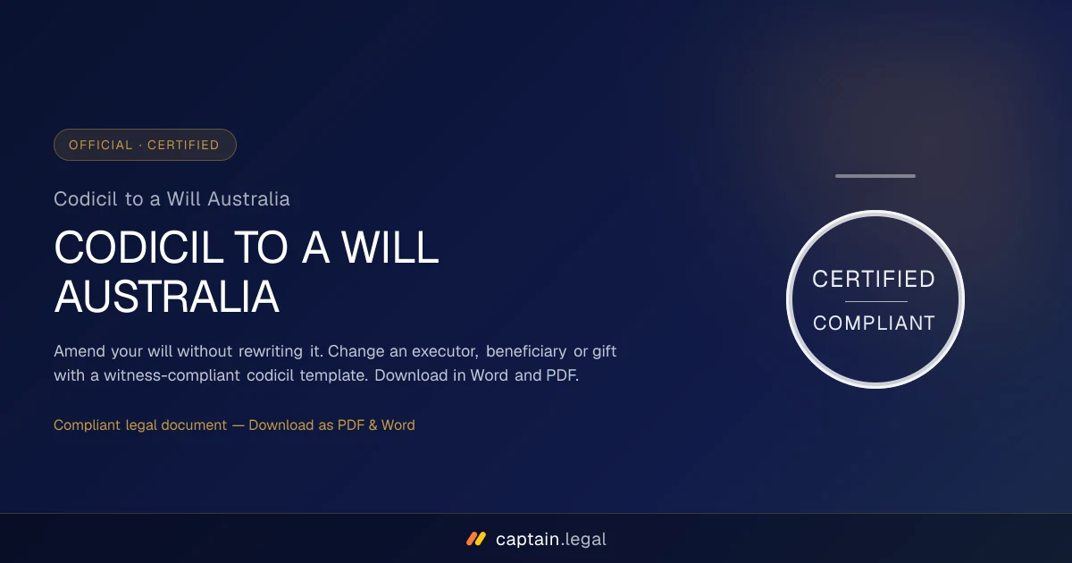 Codicil to a Will Australia