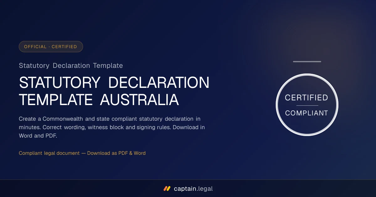 Statutory Declaration Template