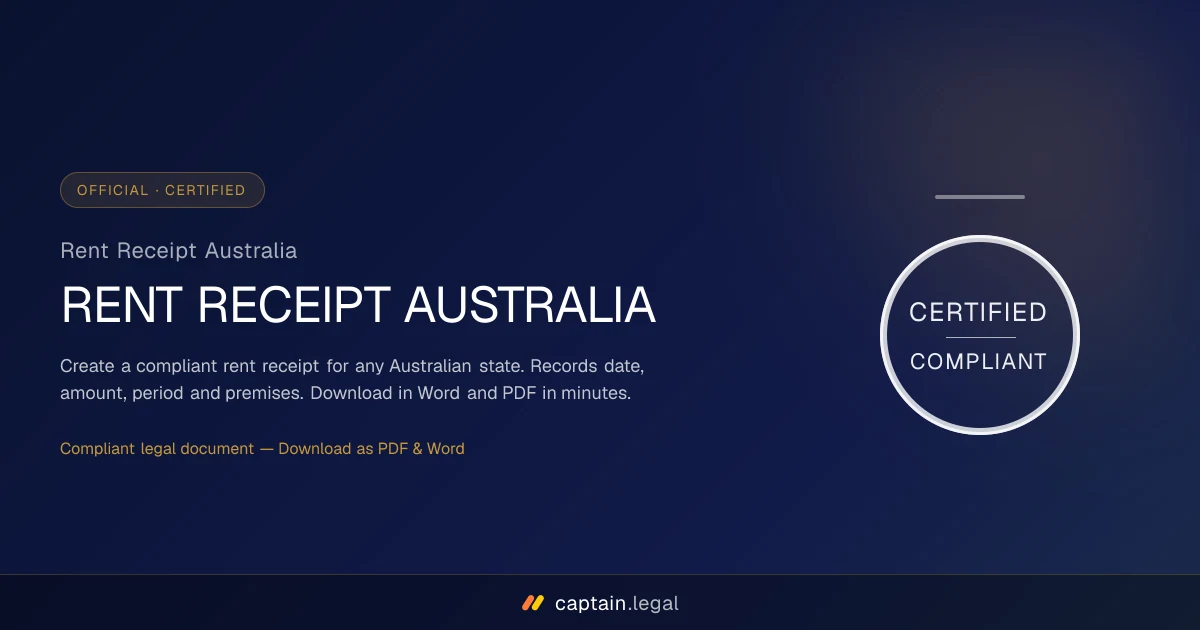 Rent Receipt Australia