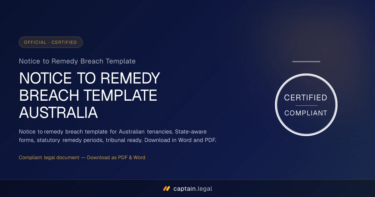 Notice to Remedy Breach Template