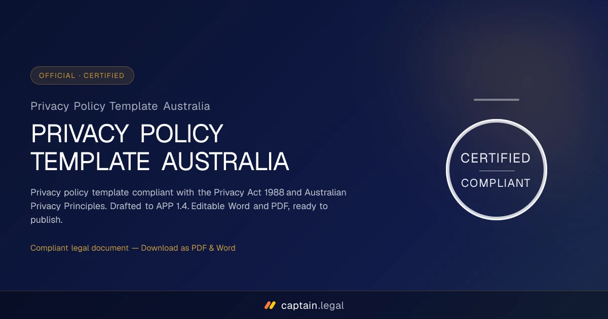 Privacy Policy Template Australia