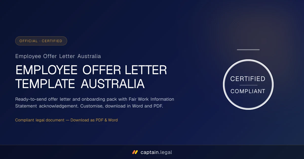 Employee Offer Letter Australia
