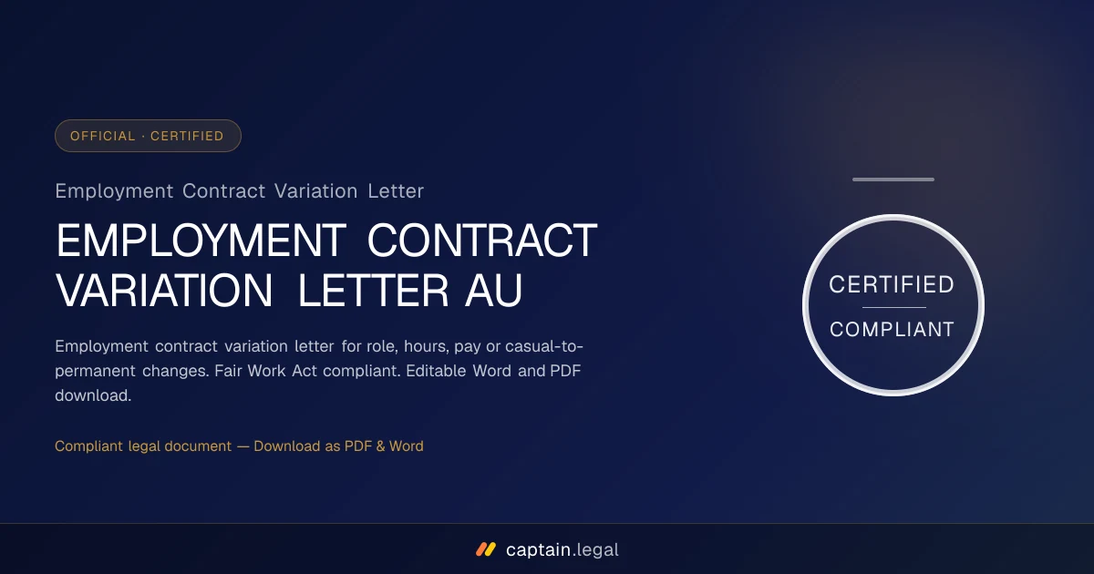 Employment Contract Variation Letter