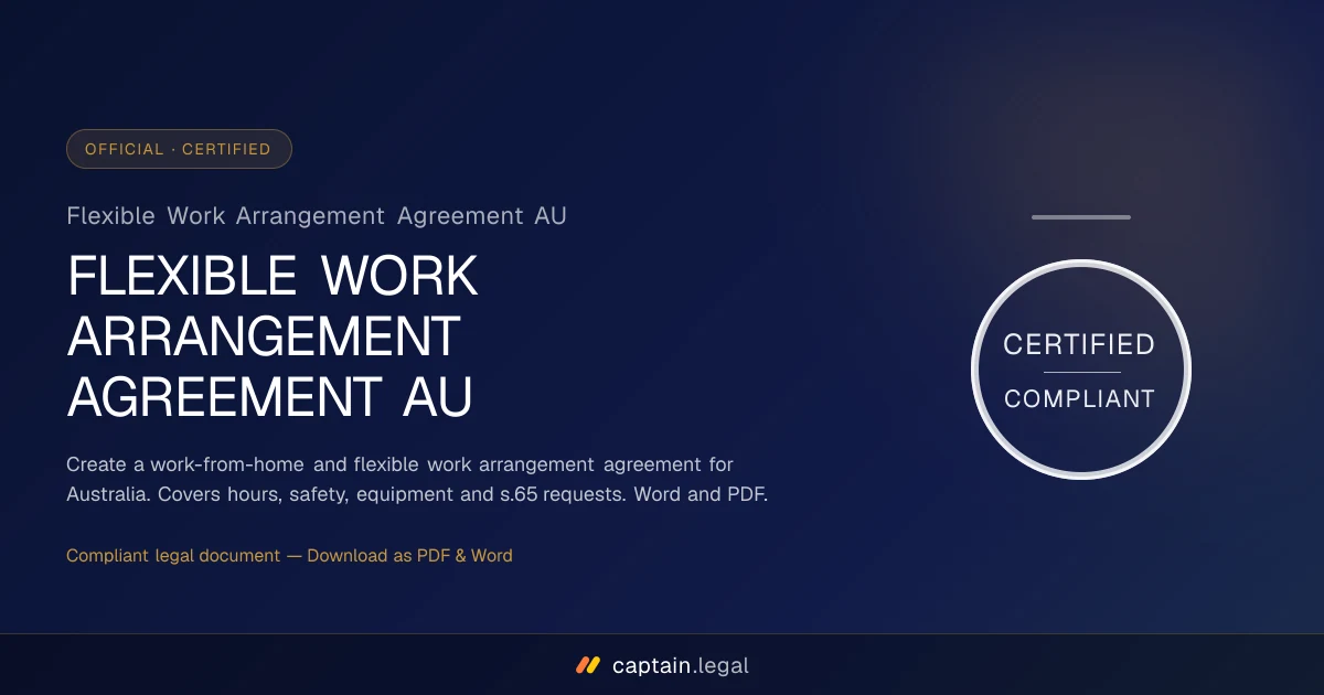 Flexible Work Arrangement Agreement AU