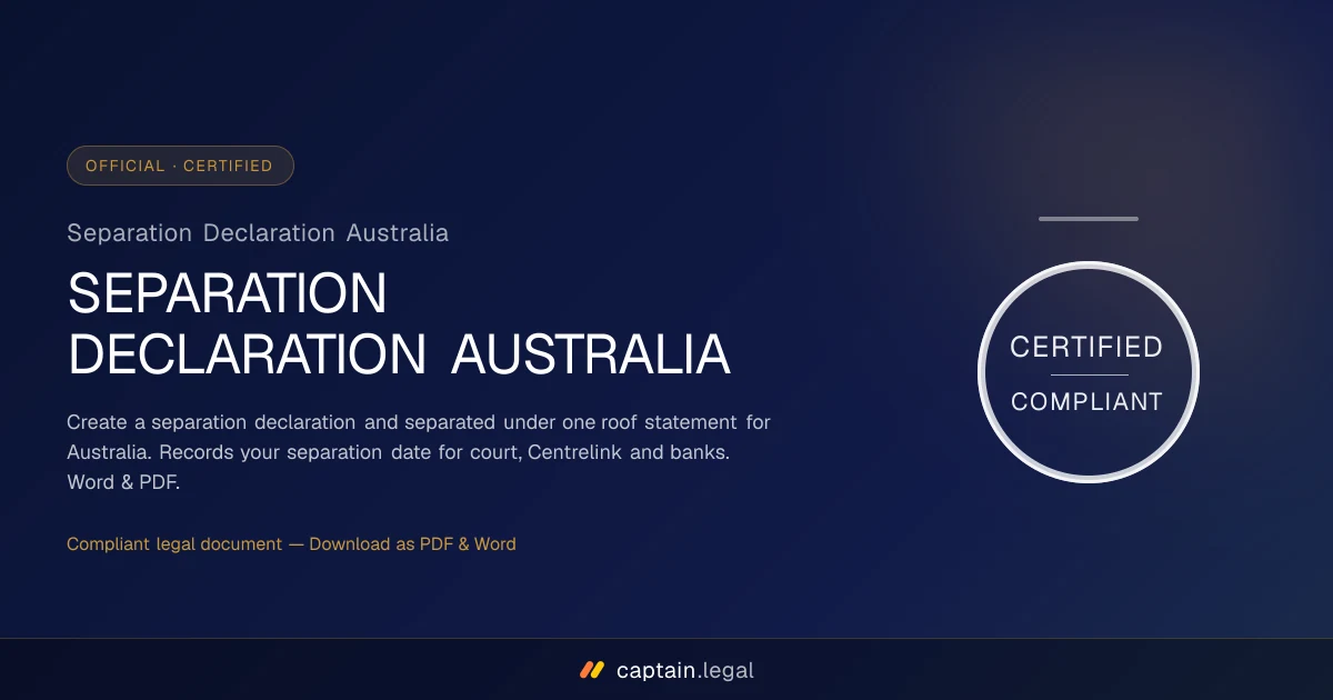 Separation Declaration Australia