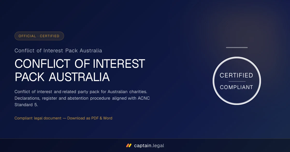 Conflict of Interest Pack Australia