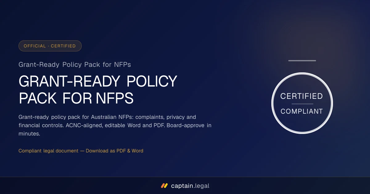 Grant-Ready Policy Pack for NFPs