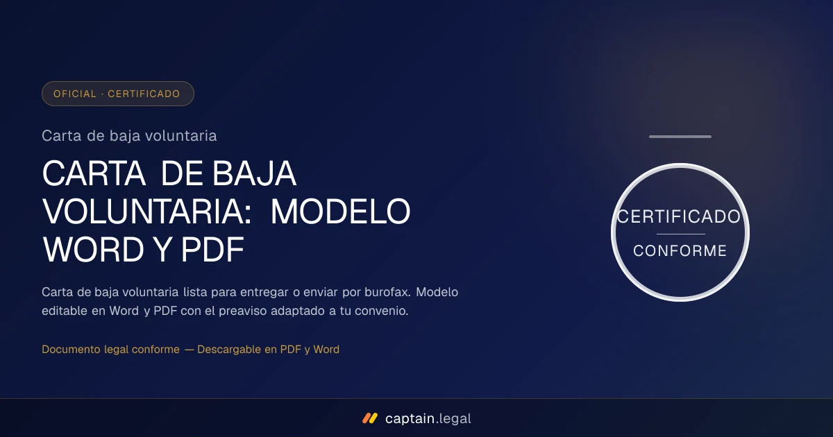 Carta de baja voluntaria