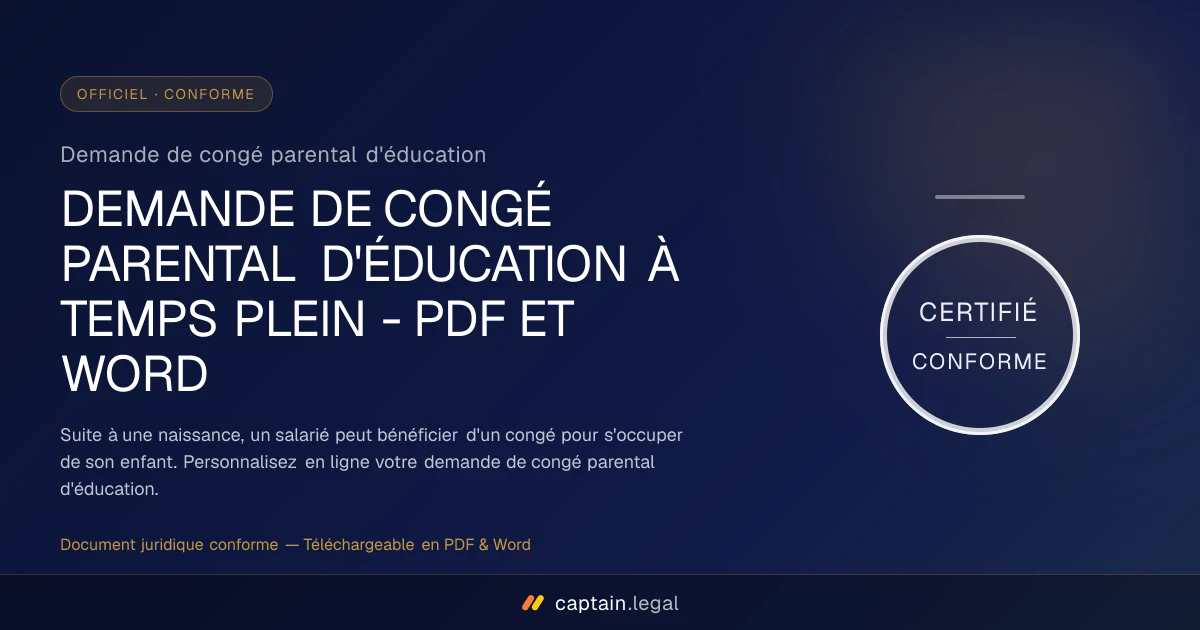 Demande de congé parental d'éducation
