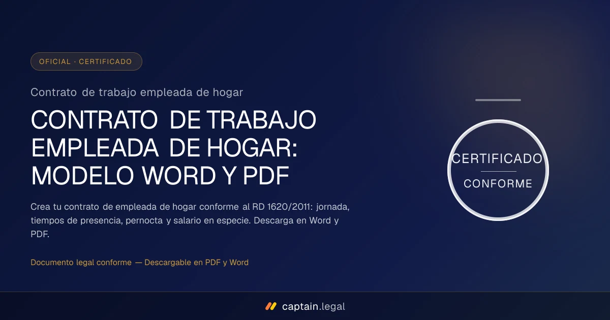 Contrato de trabajo empleada de hogar