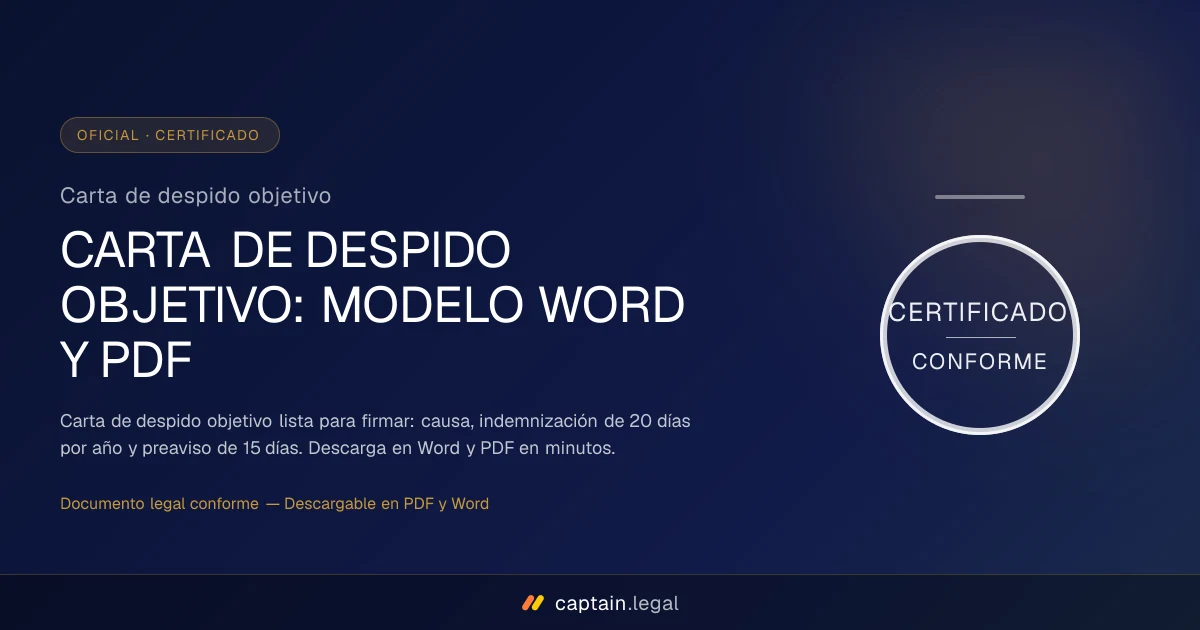 Carta de despido objetivo