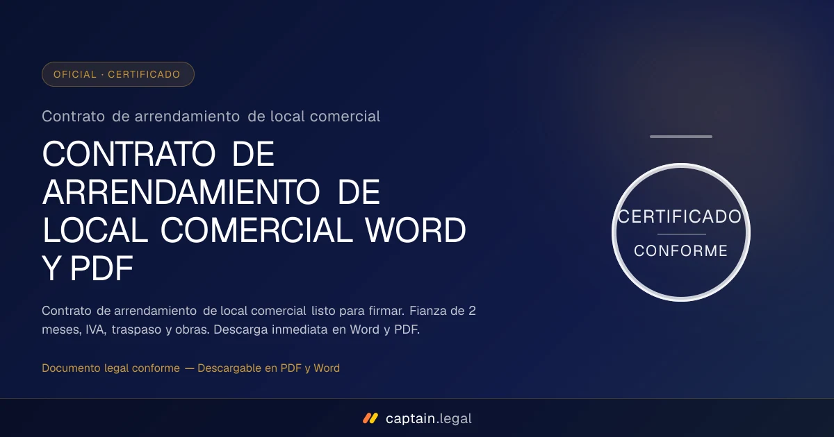 Contrato de arrendamiento de local comercial
