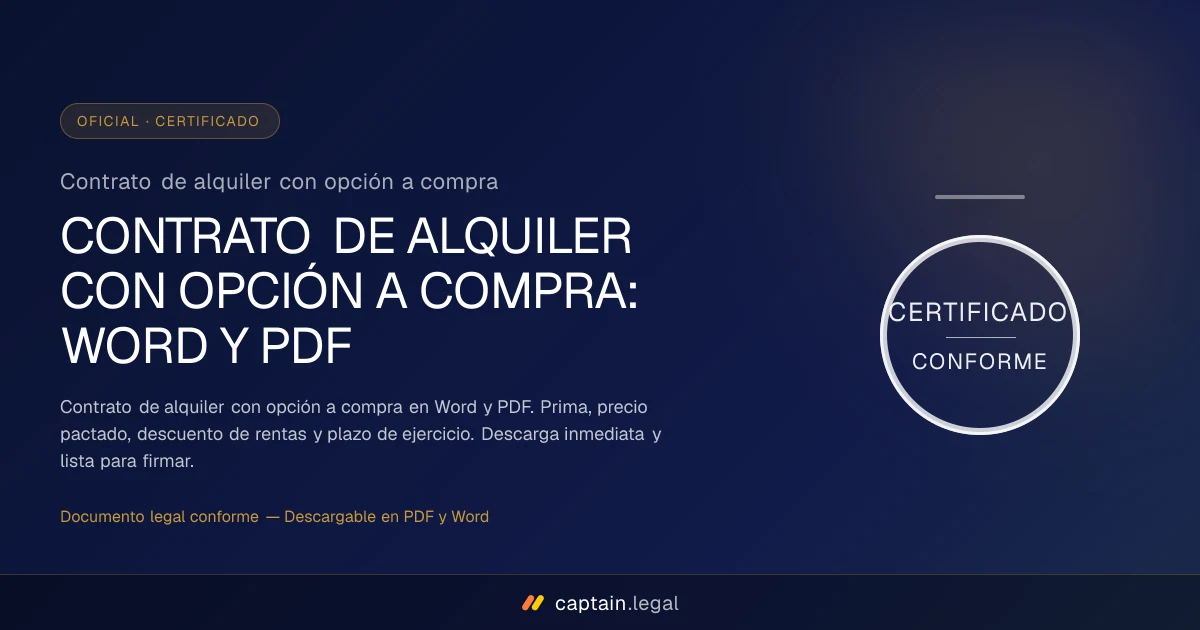 Contrato de alquiler con opción a compra