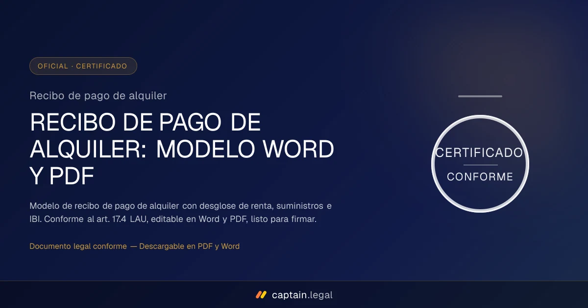 Recibo de pago de alquiler