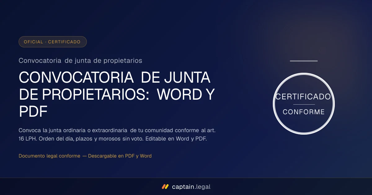 Convocatoria de junta de propietarios