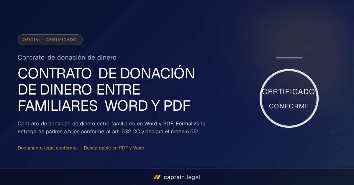 Contrato de donación de dinero