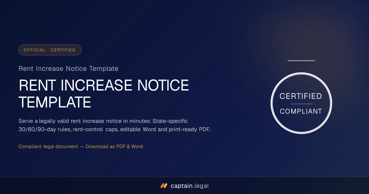 Rent Increase Notice Template
