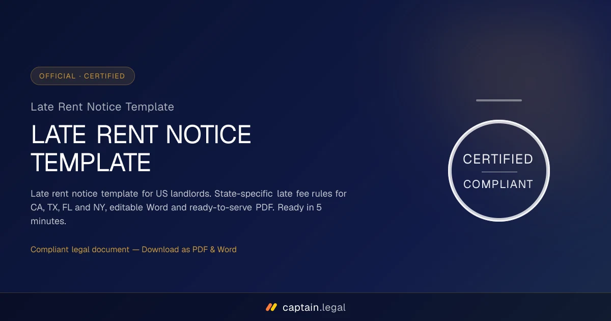 Late Rent Notice Template