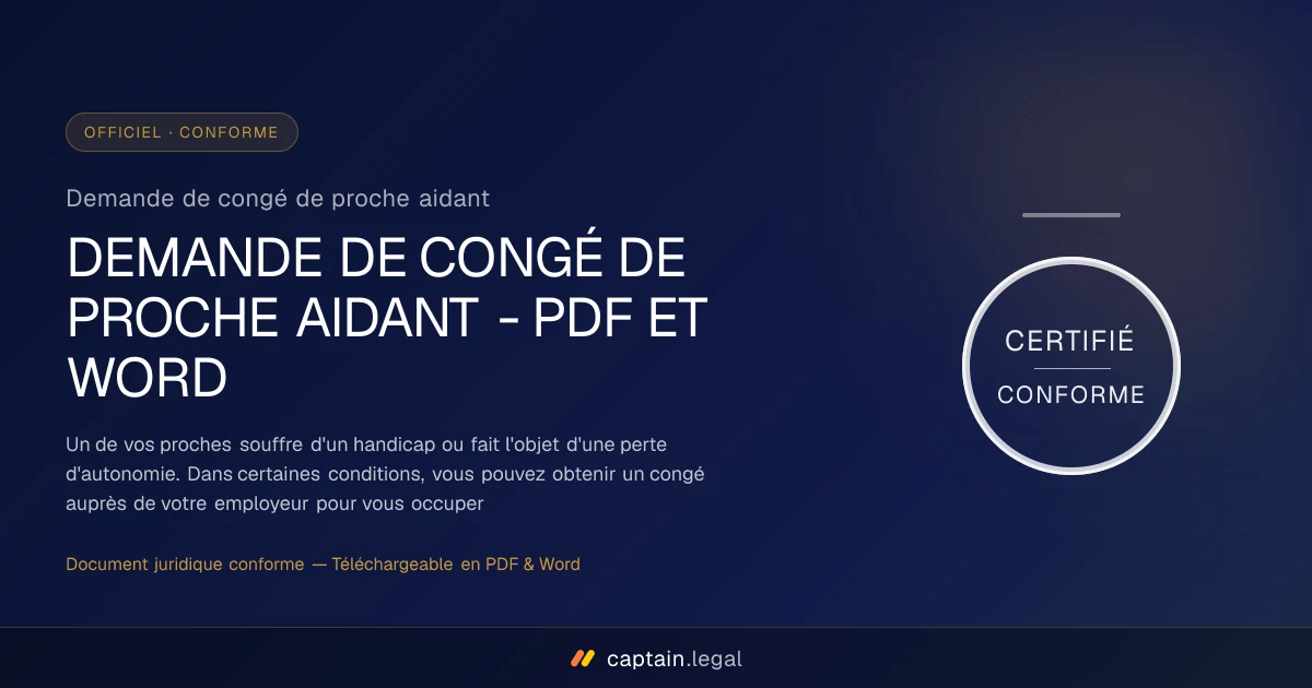 Demande de congé de proche aidant