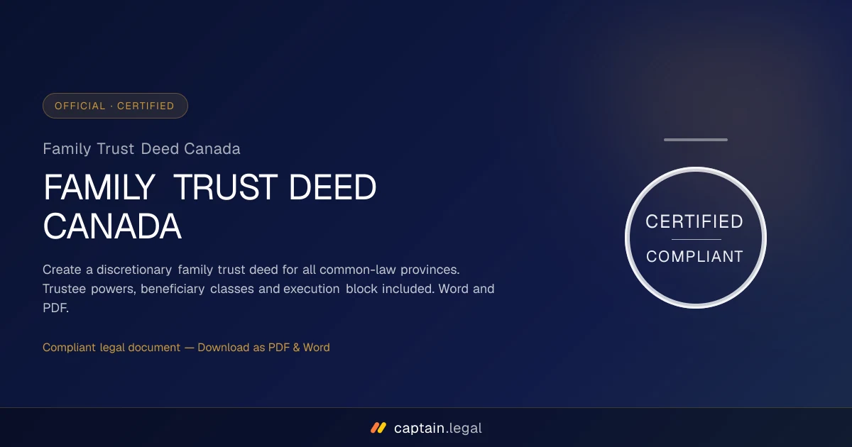 Family Trust Deed Canada