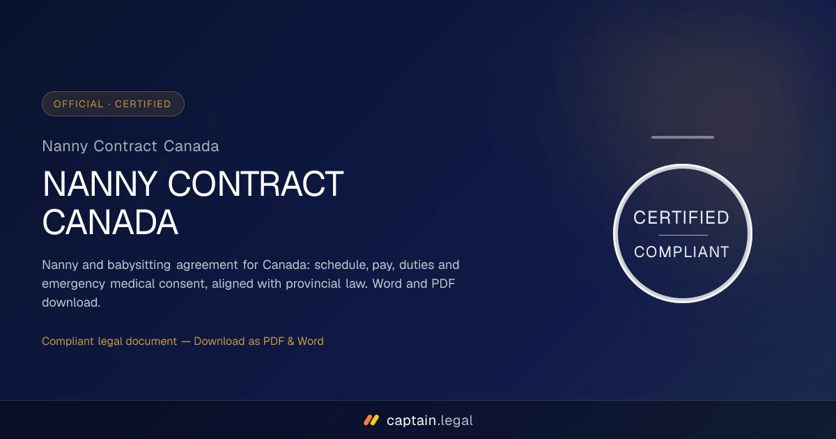 Nanny Contract Canada