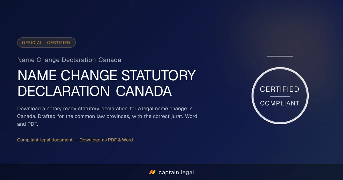 Name Change Declaration Canada