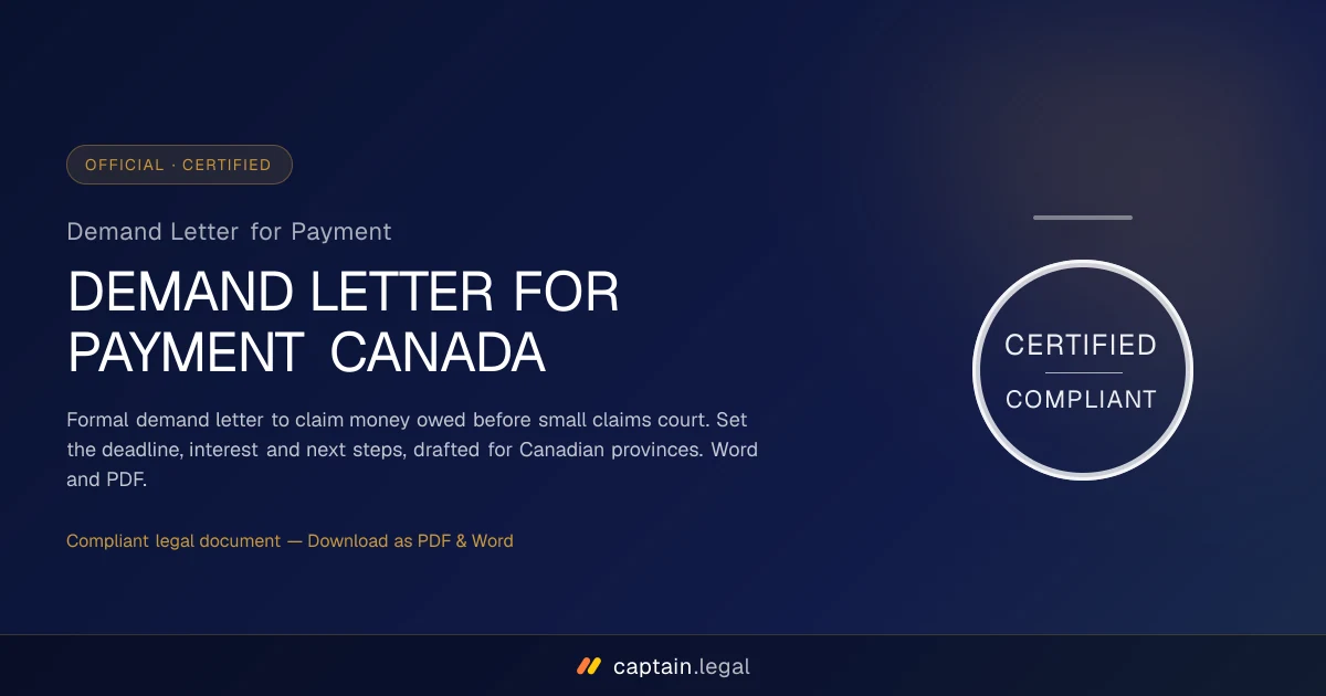Demand Letter for Payment