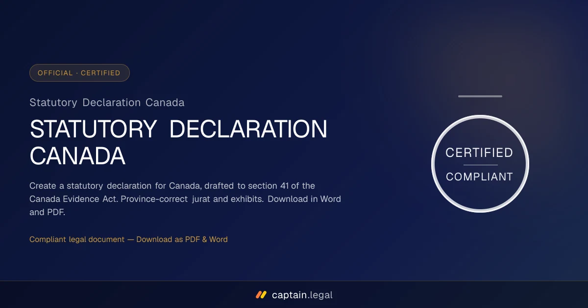 Statutory Declaration Canada