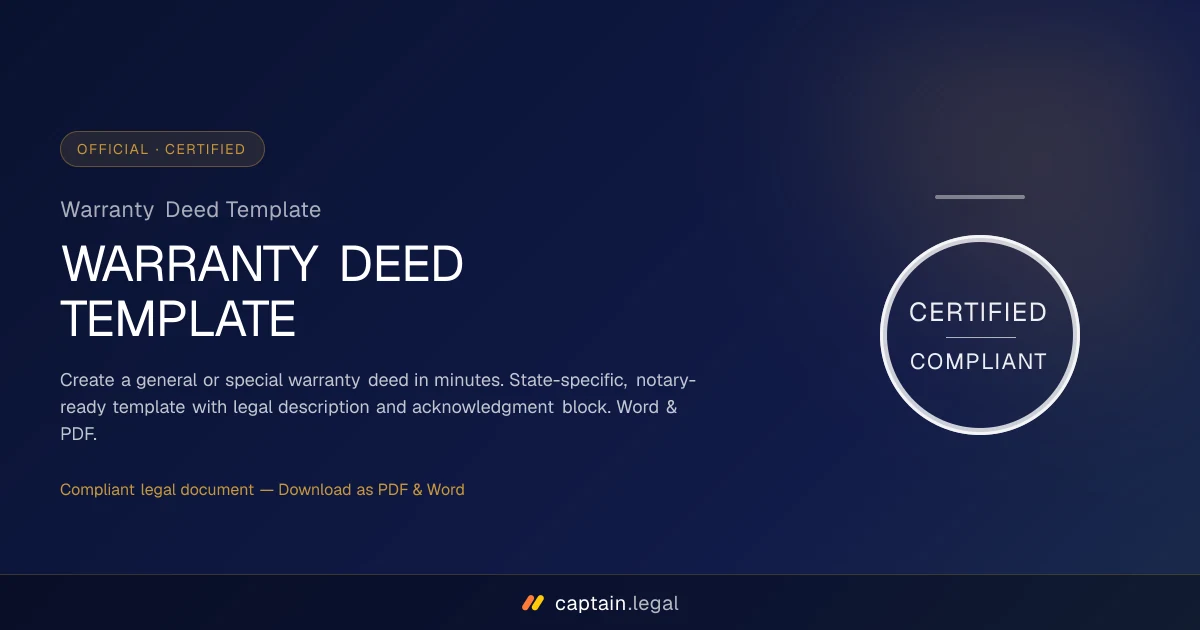 Warranty Deed Template