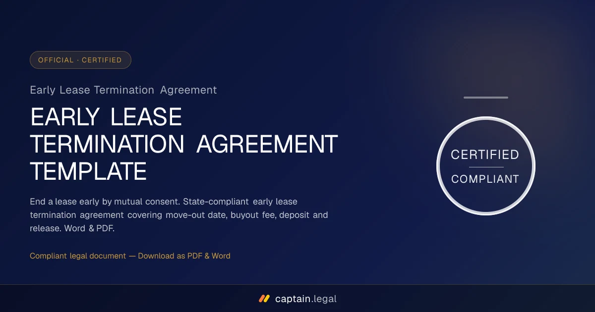 Early Lease Termination Agreement
