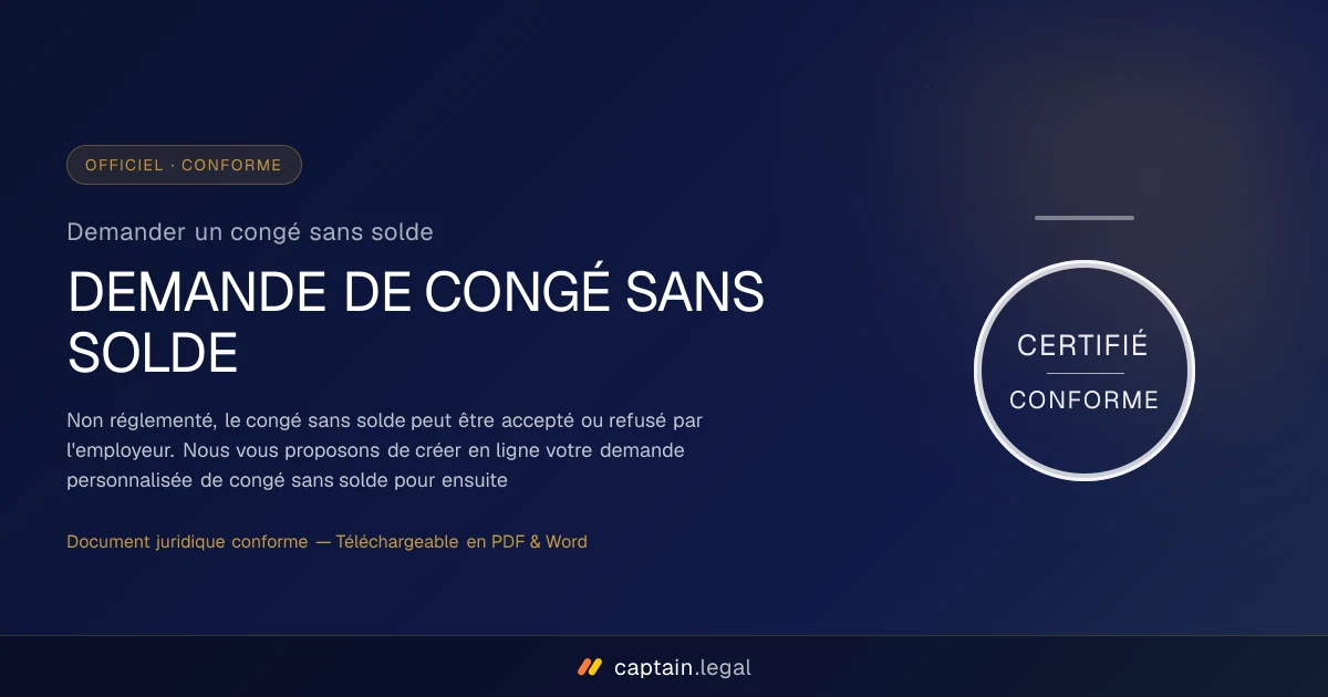 Demander un congé sans solde