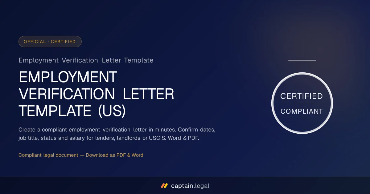 Employment Verification Letter Template
