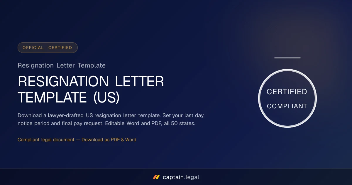 Resignation Letter Template