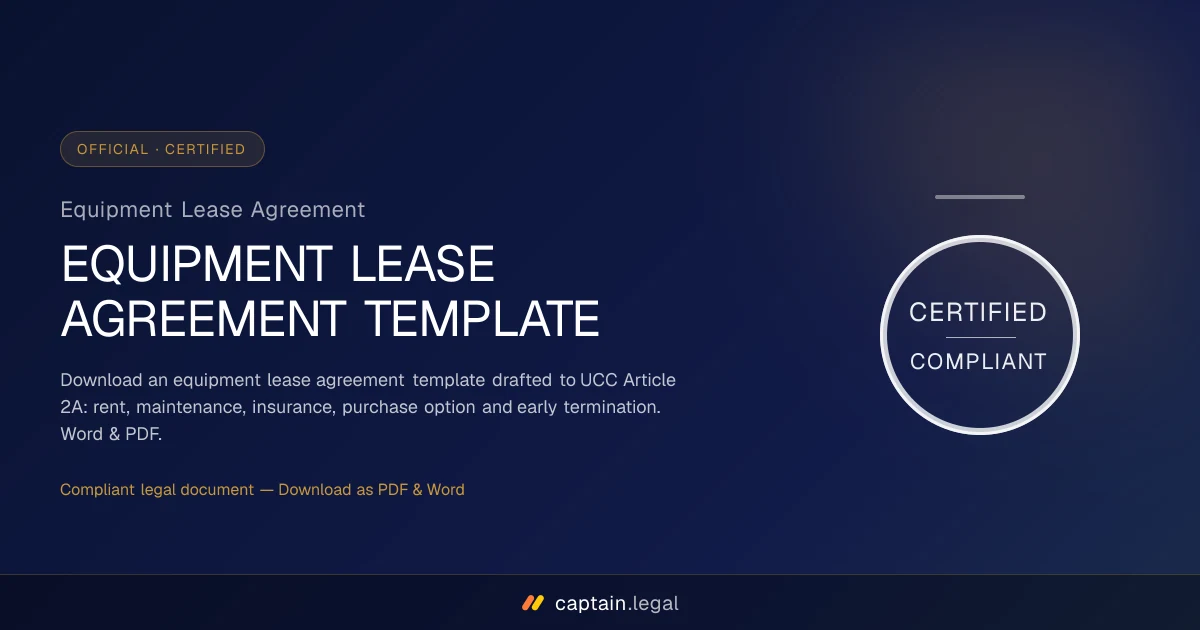 Equipment Lease Agreement