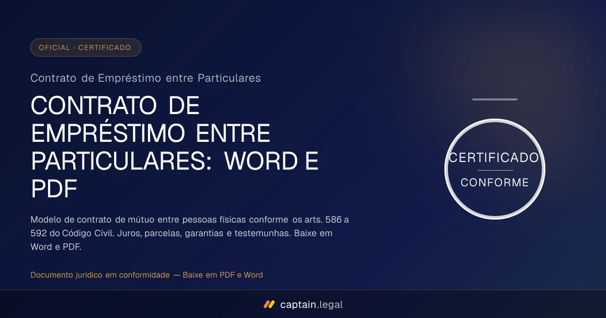 Contrato de Empréstimo entre Particulares
