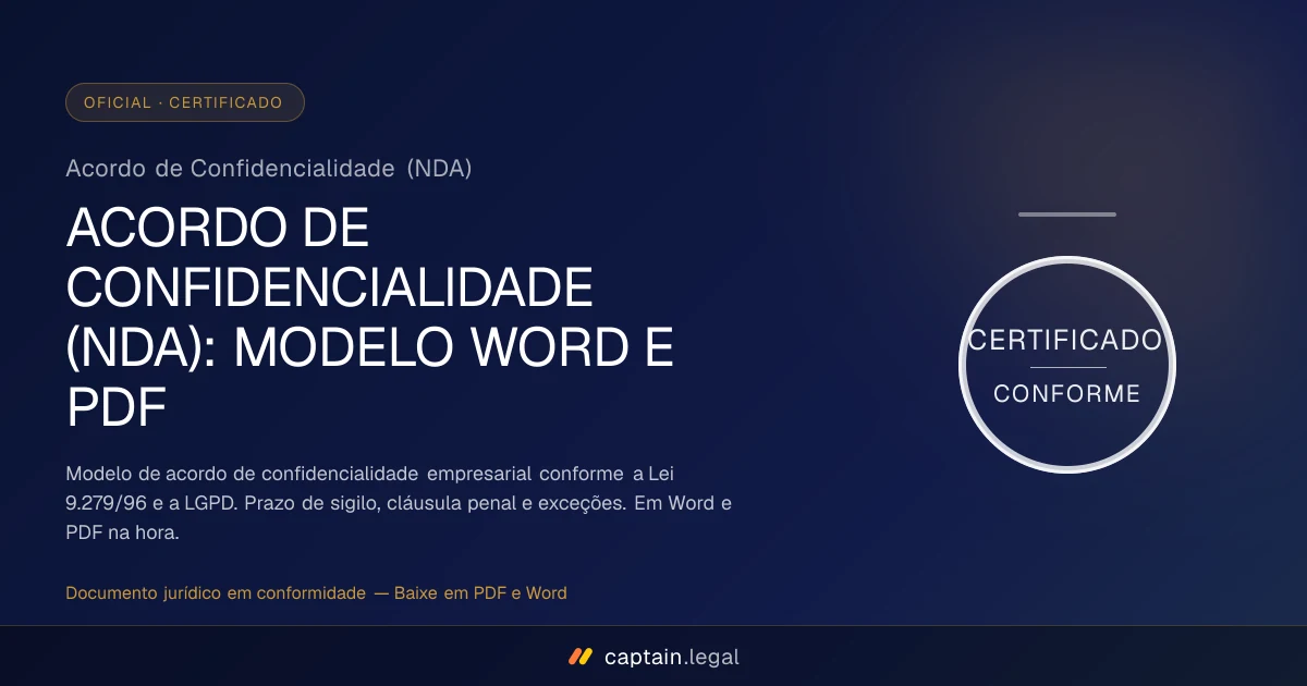Acordo de Confidencialidade (NDA)