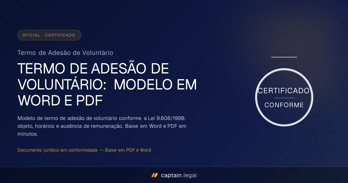 Termo de Adesão de Voluntário
